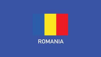 Rumania bandera equipos europeo naciones 2024 resumen países europeo Alemania fútbol americano símbolo logo diseño ilustración vector
