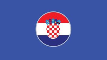 Croatia Flag Emblem European Nations 2024 Teams Countries European Germany Football Symbol Logo Design Illustration vector