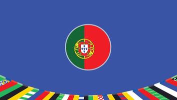 Portugal emblema bandera europeo naciones 2024 equipos países europeo Alemania fútbol americano símbolo logo diseño ilustración vector