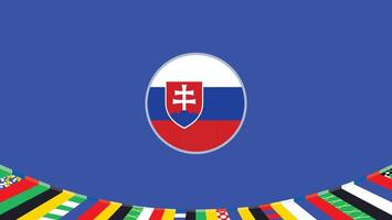 Eslovenia emblema bandera europeo naciones 2024 equipos países europeo Alemania fútbol americano símbolo logo diseño ilustración vector