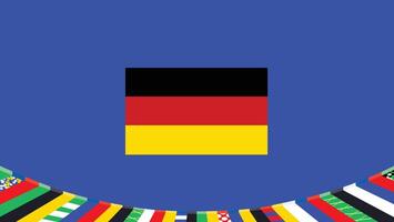 Alemania bandera símbolo europeo naciones 2024 equipos países europeo Alemania fútbol americano logo diseño ilustración vector
