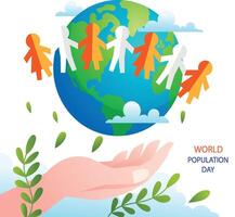 Organic flat world population day awareness vector