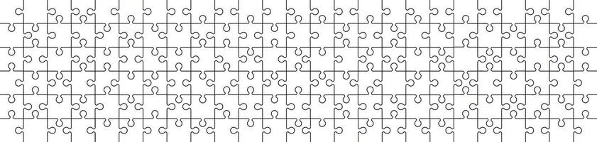 Jigsaw puzzle template pieces, pattern for game backgrounds. Flat illustration isolated on white background. vector