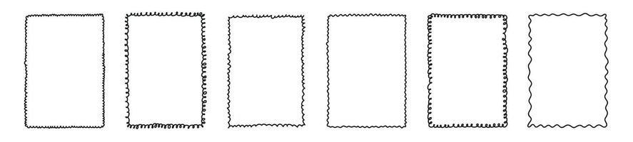 Rectangle frame line. square shape outline on hand draw style. illustration isolated vector