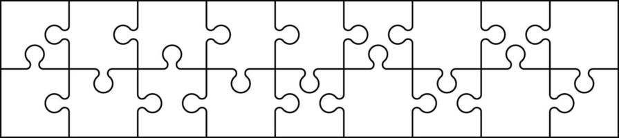 Jigsaw puzzle piece icon outline background. Line art style game graphics. Flat illustration isolated vector