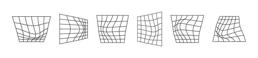 retro 90s cuadrícula con 3d volumen, ciber perspectiva antecedentes. vibrante y dinámica forma. plano ilustración aislado vector