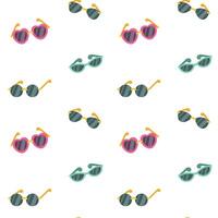 Sunglasses seamless pattern on white background. vector