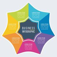 Infographic design 7 Steps, objects, elements or options information business colorful infographic template vector