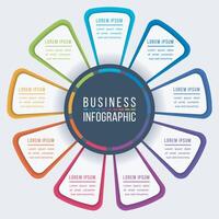 Infographic design 9 Steps, objects, elements or options business information colorful template for business infographic vector