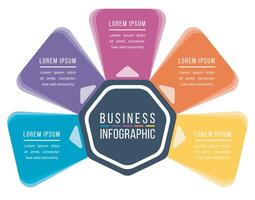 Business Infographic template 5 steps, objects, options or elements business information colorful infographic design vector