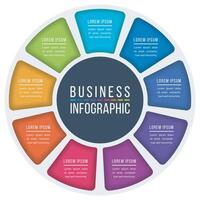 Infographic circle design 9 Steps, objects, elements or options business information vector