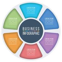 Infographic circle design 6 Steps, objects, elements or options business information vector