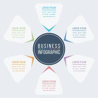 6 Steps Infographic business design 6 objects, elements or options infographic template for business information vector