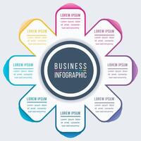 infografía negocio diseño 8 pasos, objetos, elementos o opciones circulo infografía modelo para negocio información vector