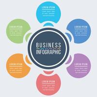 circulo infografía diseño 6 6 pasos, objetos, elementos o opciones negocio información vistoso modelo para negocio infografía vector