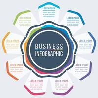 Infographic business template 9 steps, objects, elements or options business information colorful infographic design vector