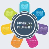 Infographic design colorful 7 steps, objects, elements or options information circle design template for business design vector