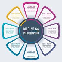 infografía diseño 8 pasos, objetos, elementos o opciones negocio información vistoso modelo para negocio infografía vector