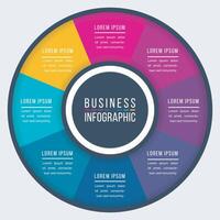 Infographic colorful design 8 Steps, objects, elements or options circle infographic template for business information vector