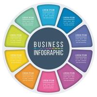 infografía circulo diseño 10 pasos, objetos, elementos o opciones negocio información vector
