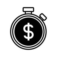 Stopwatch with money, illustration of time is money icon vector