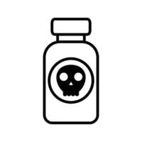 Bottle with toxic substance symbol, poison bottle icon vector