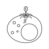 Illustration of bacteriophage virus infecting bacteria cell icon vector