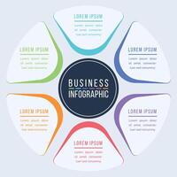 Infographic circle design 6 Steps, objects, elements or options information business infographic template vector