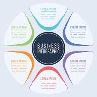 Infographic circle design 6 Steps, objects, elements or options information business infographic template vector