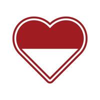 amor Indonesia, corazón forma indonesio bandera para indonesio independencia día celebracion icono vector
