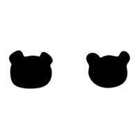 Simple silhouette bear face icon vector