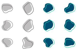 Simple blob abstract shape design set vector