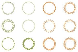 Decorative ornament frame set design vector