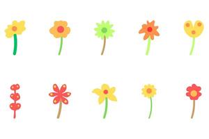 Flower icon set. Botanical vector