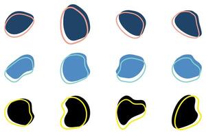 Simple blob abstract shape design set vector