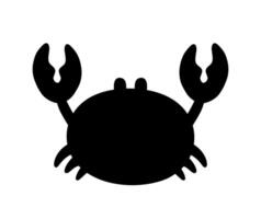 cangrejo silueta mar animal dibujos animados ilustración vector