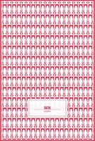 red batik pattern of unique gate with multiple ornaments vector