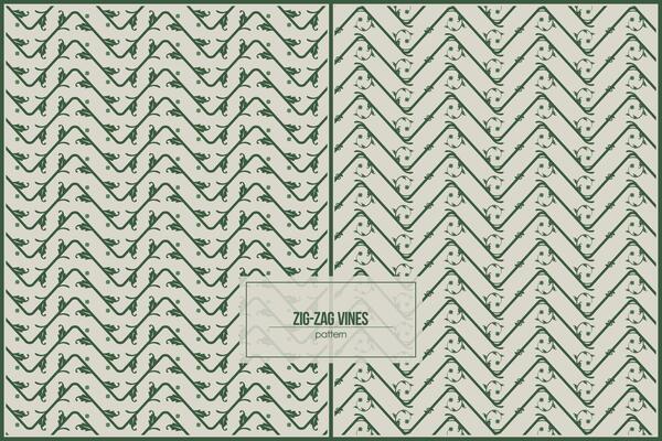 wonderful green vines pattern with vertical zig zag style