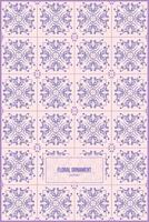 beautiful floral batik pattern with colorful purple style vector
