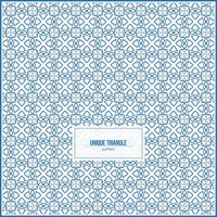 unique triangle pattern with multiple curly blue ornaments vector