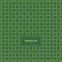 Symmetrical shape pattern with monochrome green style vector