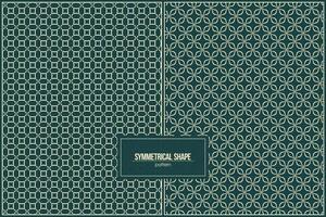 beautiful symmetrical shape pattern with dark green background vector