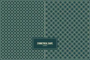 beautiful symmetrical shape pattern with dark green background vector