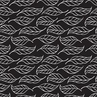 Black and white leaves seamless pattern vector