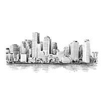 Drawing background of Boston skyline vector