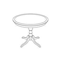 Hand drawn kids drawing cartoon illustration round wooden table icon Isolated on White vector