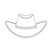 Hand drawn kids drawing cartoon illustration cowboy hat icon Isolated on White vector
