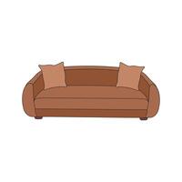 kids drawing cartoon illustration sofa icon Isolated on White vector