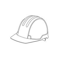 Hand drawn kids drawing cartoon illustration construction hard hat icon Isolated on White vector