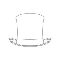 Hand drawn kids drawing cartoon illustration top hat icon Isolated on White vector